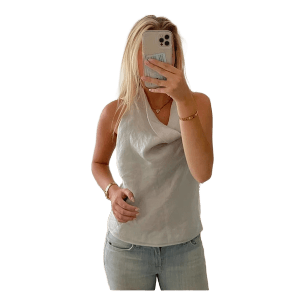 Ljusgrå ärmlös topp