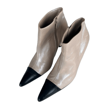 Zara beige high heel ankle boots