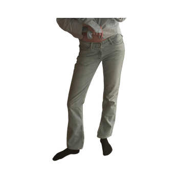 Light blue split-hem jeans