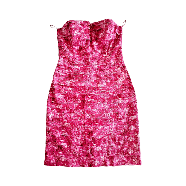 Michael Kors pink strapless silk dress
