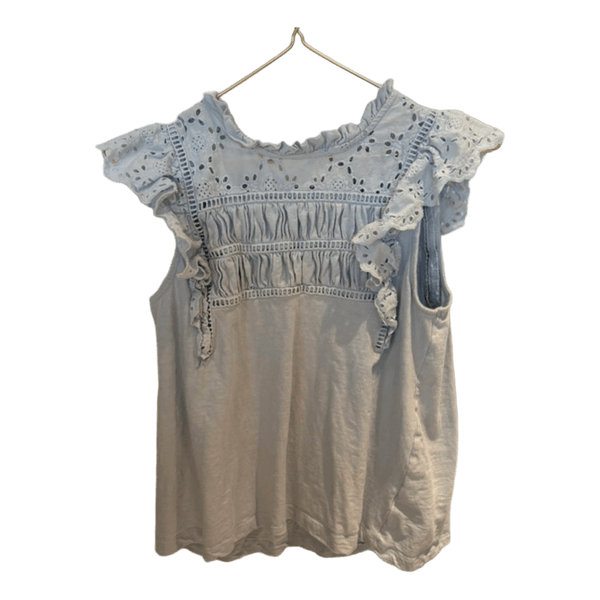 Light blue ruffle top