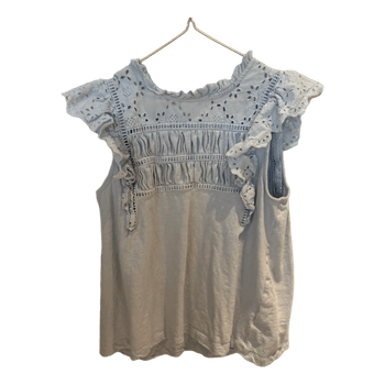 Light blue ruffle top