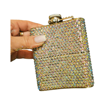 Iridescent jeweled flask
