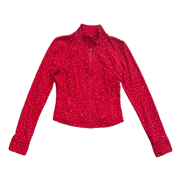 Red heart print jacket