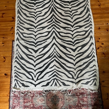 Zebra print cotton throw blanket (1 pc)
