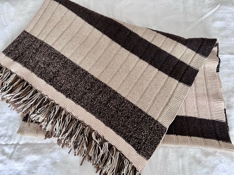 Gant Striped Merino Blanket with Fringed Edges