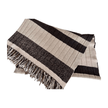 Gant Striped Merino Blanket with Fringed Edges