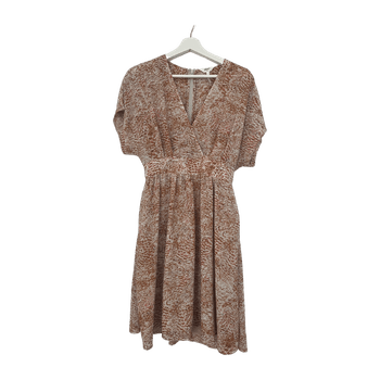 Beige and pink patterned dress