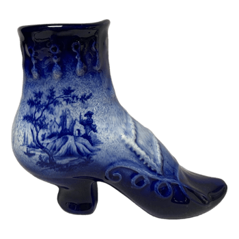 Blue ceramic shoe vase