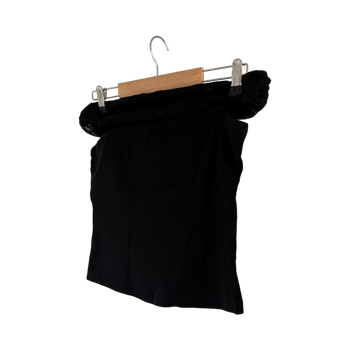 Musta olkaimeton korsettitoppi S