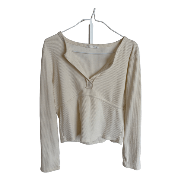 Zara langærmet ribbet top