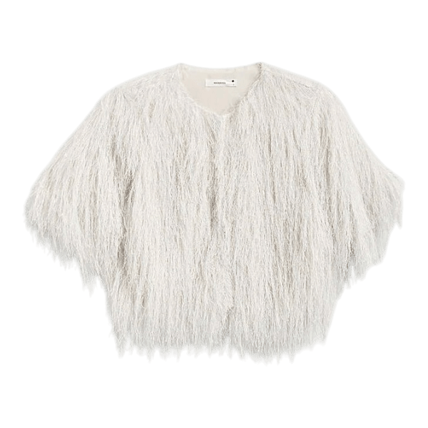 White fringed crop top