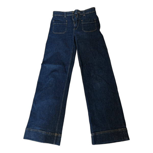 Mørkeblå mom jeans med wide leg jeans