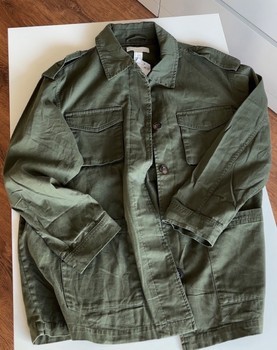 H&M Khaki cotton oversized utility jacket size xs