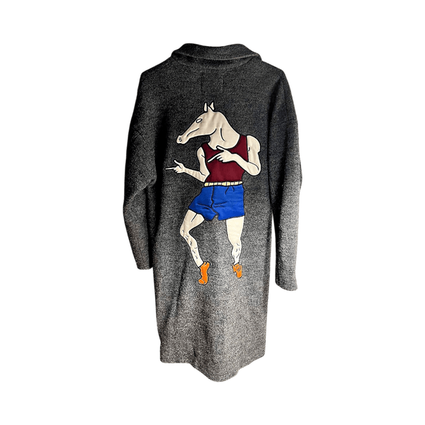 Gray oversized coat with graphic
