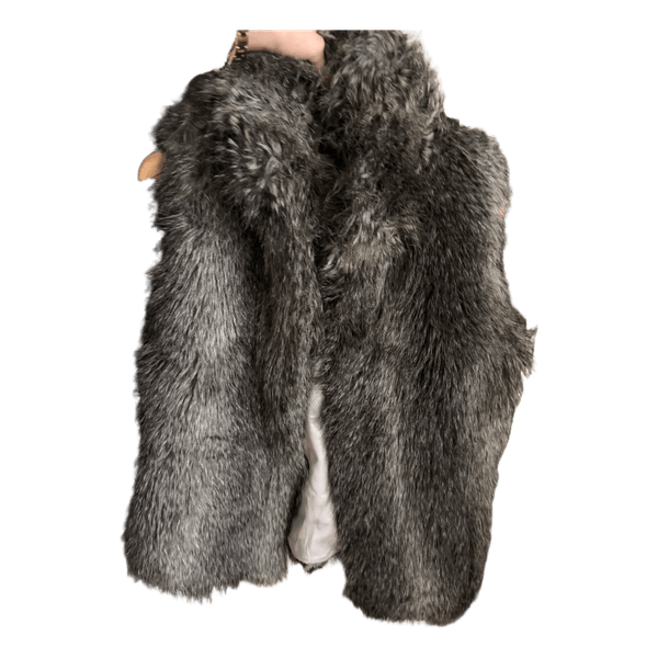 Grey faux fur vest