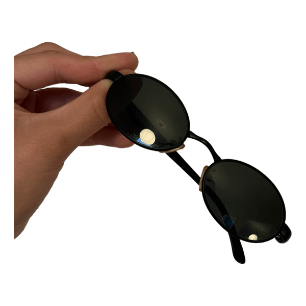 Vintage 1990s CK Calvin Klein Black Oval Collectible Designer Sunglasses