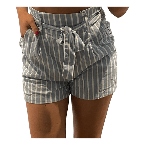 Blue striped high waist shorts