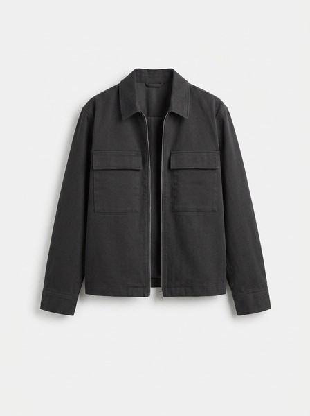 Shirt jacket with pockets