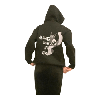 Black Disney style zip-up hoodie