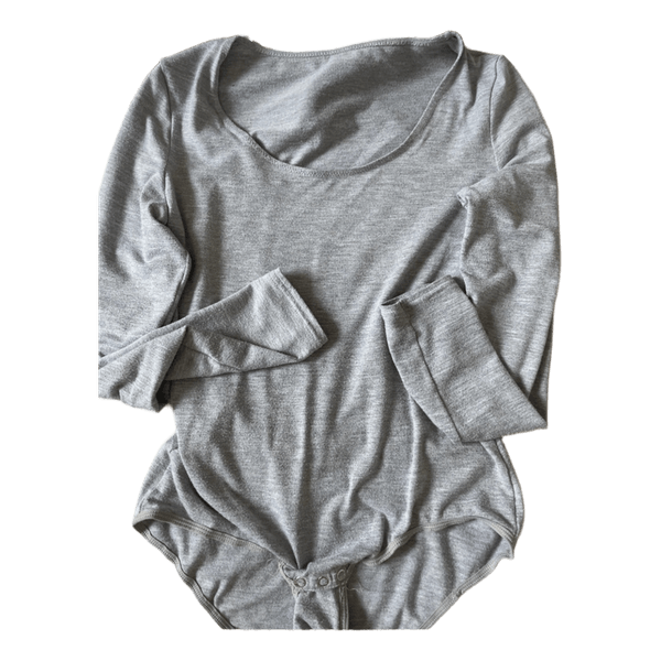 Grey long sleeve bodysuit