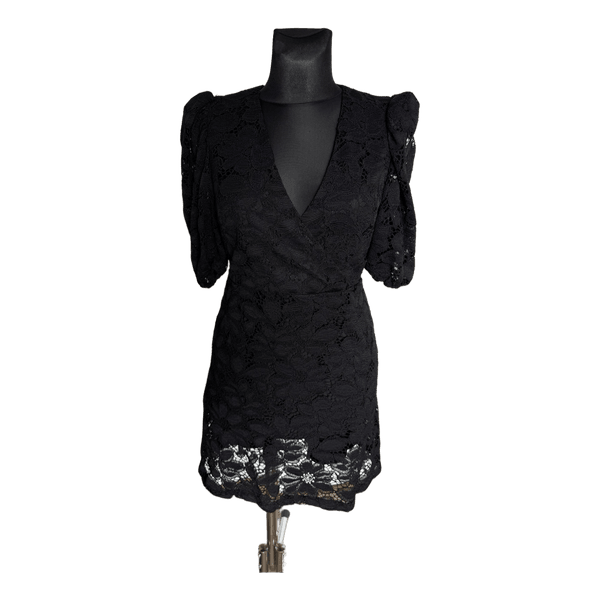 Black lace mini dress