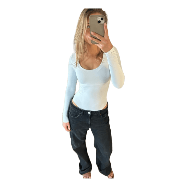 Hvid langærmet body