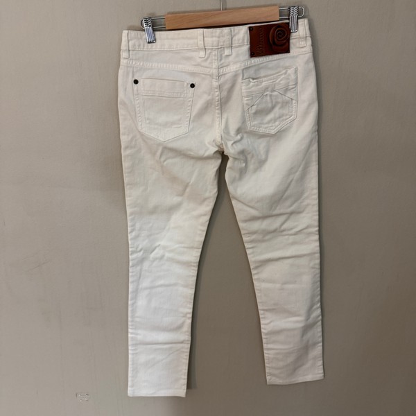 Valentino Vita Slim Crop Jeans / Dam W30 L28 (S-M) / Off-White Denim