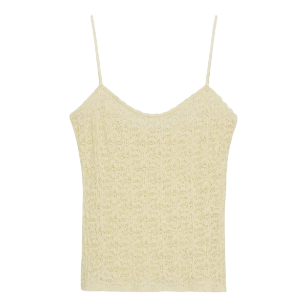 Cremefarvet blonde top