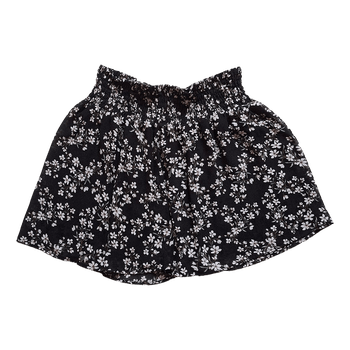 Black floral mini skirt