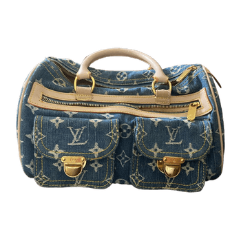Denim monogram handbag