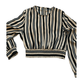 Beige raidallinen pusero