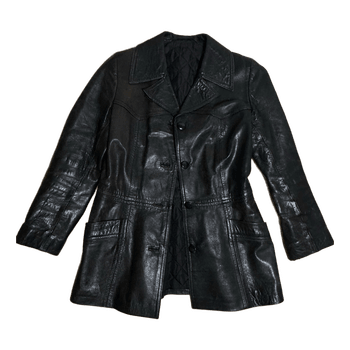 Musta Vintage nahkatakki