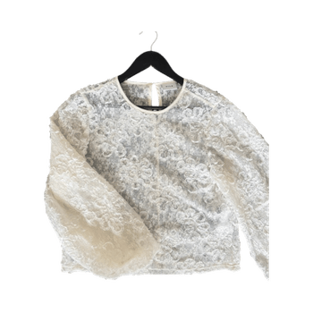 White floral lace blouse