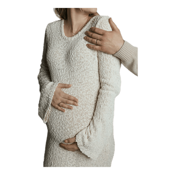 Cream knit midi dress