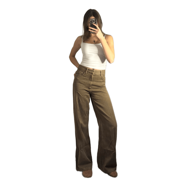 Brown wide leg trousers