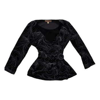 Black velvet patterned top