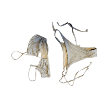 Gold shimmer bikini set