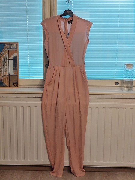 Kardashian Kollection pink sleeveless jumpsuit