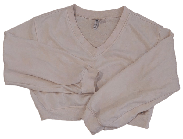 Cream v-neck sweatshirt