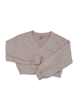 Cream v-neck sweatshirt