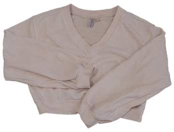 Cream v-neck sweatshirt