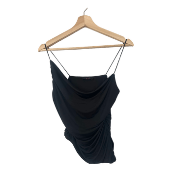 Sort draperet top