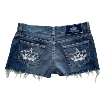 Victoria Beckham 2000s vintage denim graphic low rise y2k shorts