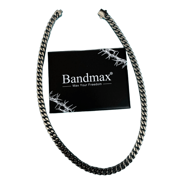 Silver tone cuban chain 46cm