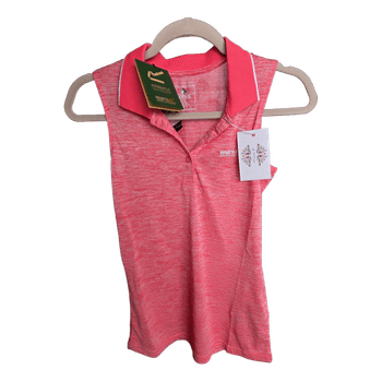 Pink sleeveless polo shirt