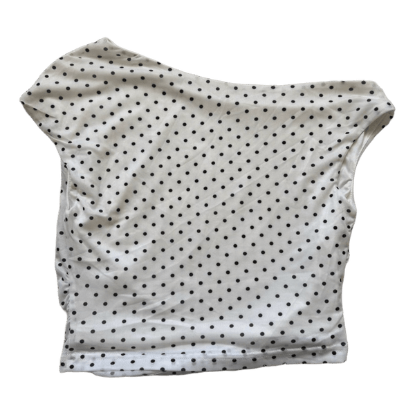 Polka dot one-shoulder top