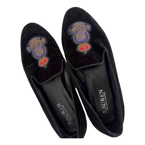 Black velvet loafers