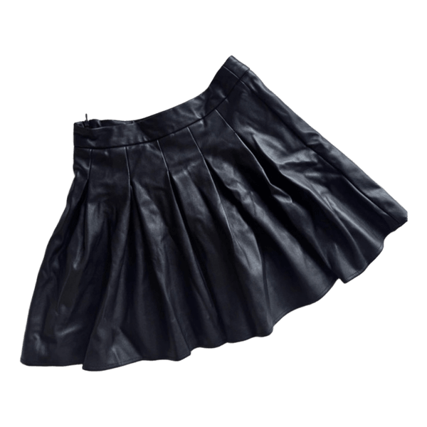 Faux leather pleated skirt