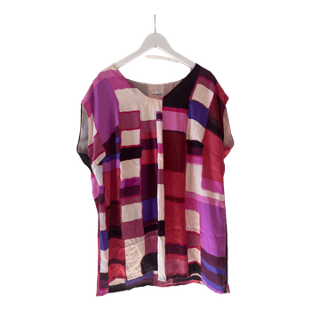 Geometric print silk blouse